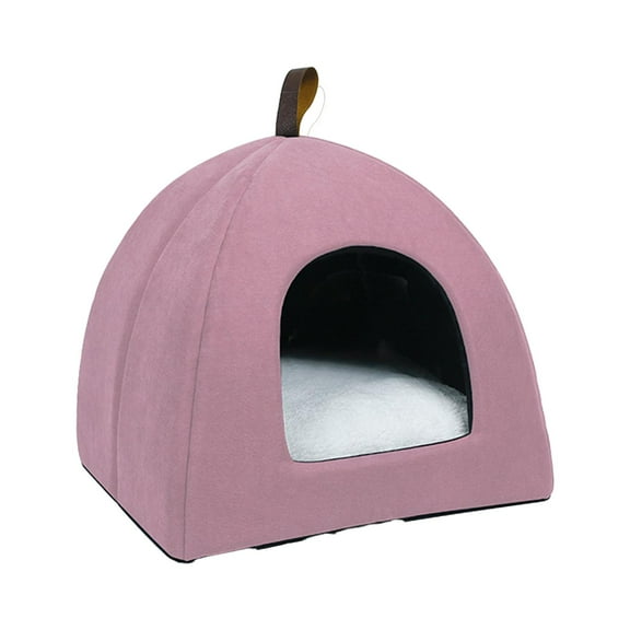 Bvdfgk Beautiful indoor cat nest, sleeping nest, cat bed house, small dog tent for cats Pink M