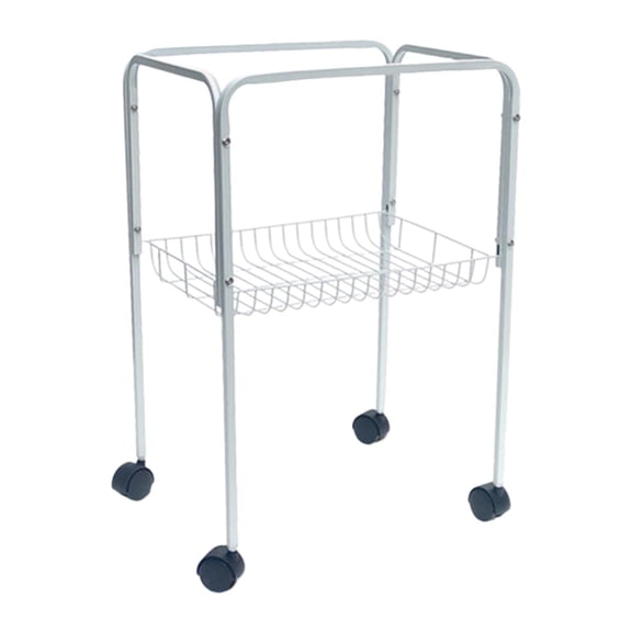 Bvdfgk Bird Cage Stand Decorative Tray Metal Frame Corner Shelf Storage Rack with Wheel White