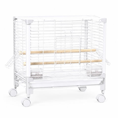 Bvdfgk Bird Cage with Wheels Easy Cleaning Rolling Bird Cage Aviary Secure Pull-out for S