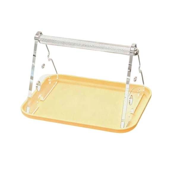 Bvdfgk Bird Perch with Metal Post, Claw Sharpening Function, Stable Training Accessory, Yellow