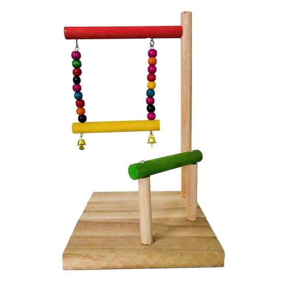 Bvdfgk Bird Playground With Wooden Perch. Swing For Birds, Parrots, Macaws, Cockatiels,