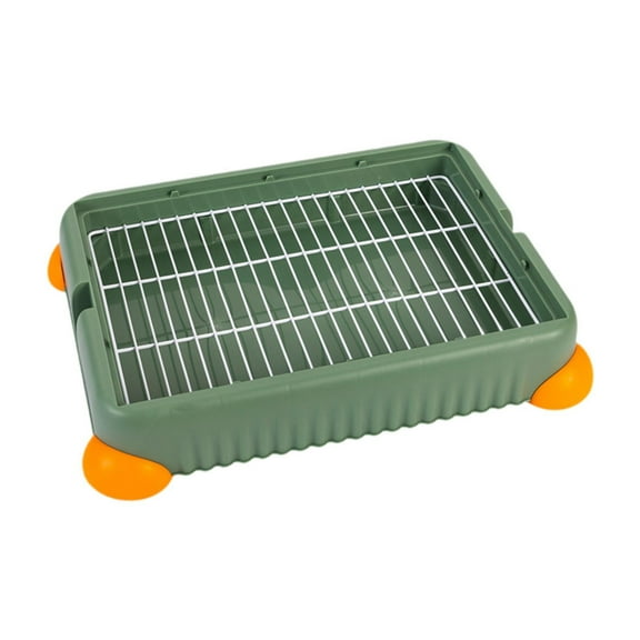 Bvdfgk Bunny Litter Pan Cage Toilet with Grate Anti Splashing Corner Toilet Box Rabbits green