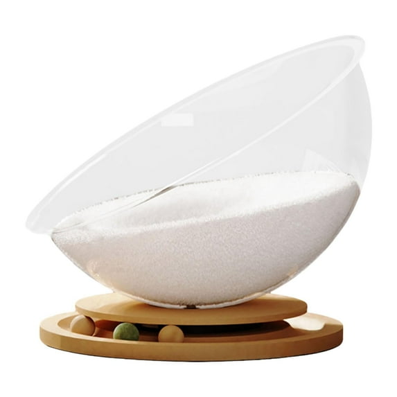 Bvdfgk Capsule Cat Bed Cat House Stable Four Seasons Small Pets Bed Cat Furniture Track Wood with mat L