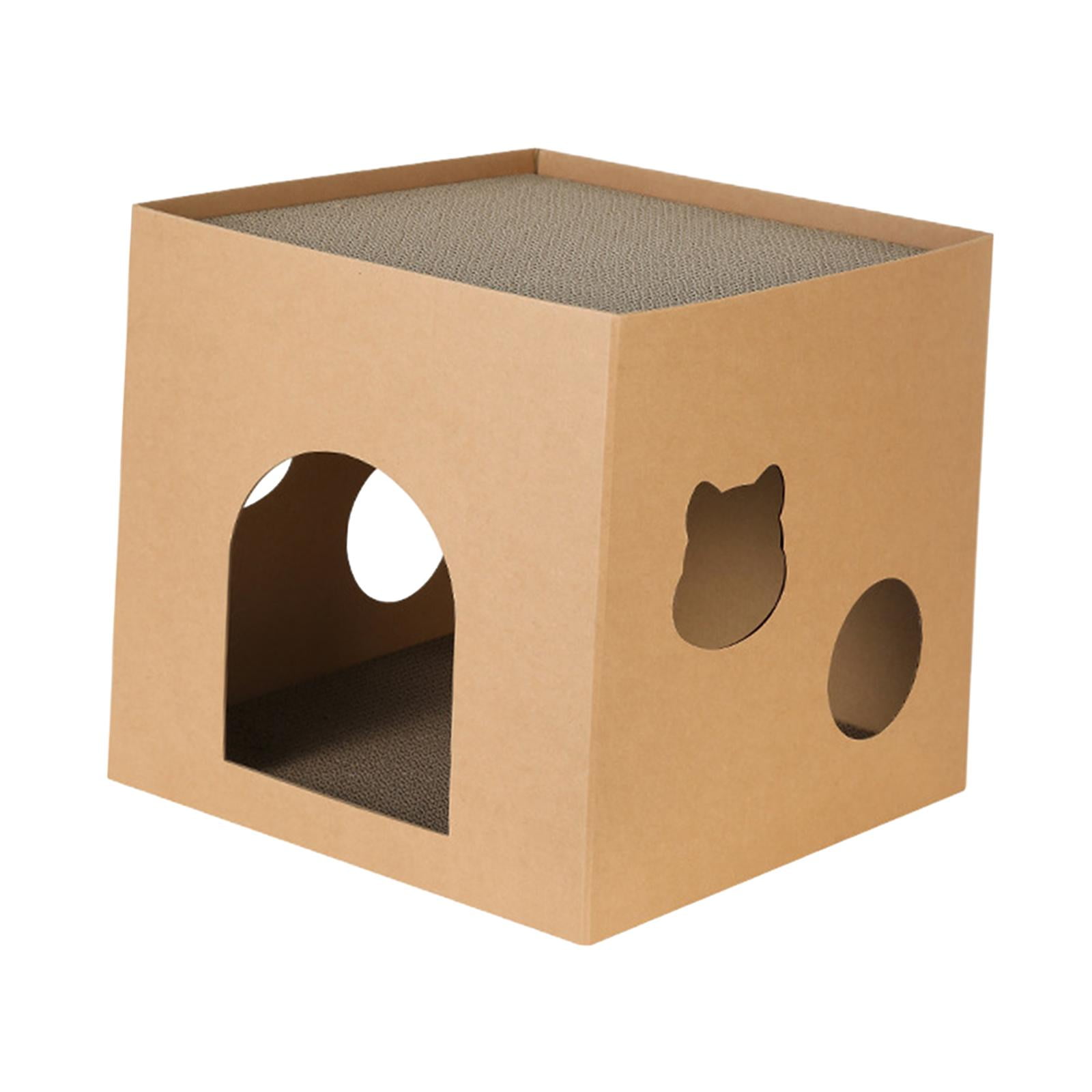 Bvdfgk Cat Box Cats Bed Pet Supplies Accessories with Scratch Pads Corrugated Cardboard Brown S