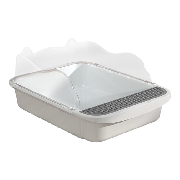 Bvdfgk Cat Deep Toilet Anti Splashing Prevent Sand Leakage Kitten Litter Pan Bedpan Pet 43x28x18cm White