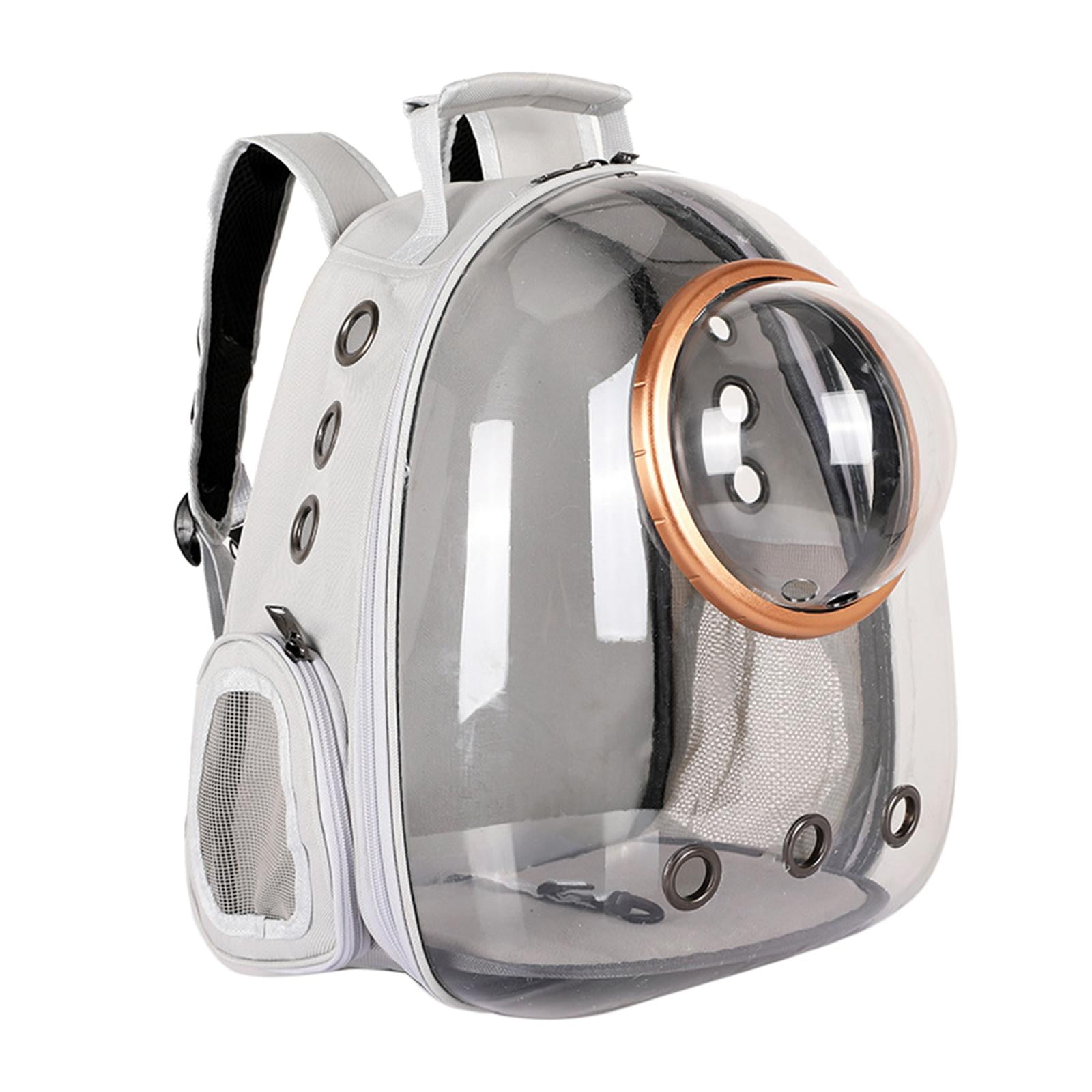 Bvdfgk Cat Dog Carrier Clear Capsule Backpack Travel Sightseeing Knapsack Gray