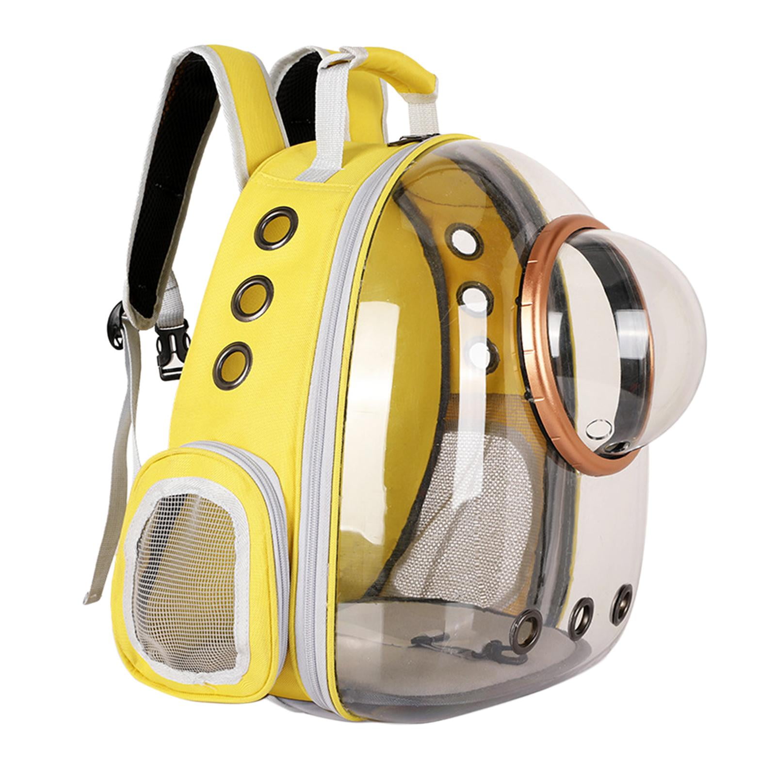 Bvdfgk Cat Dog Carrier Clear Capsule Backpack Travel Sightseeing Knapsack Yellow