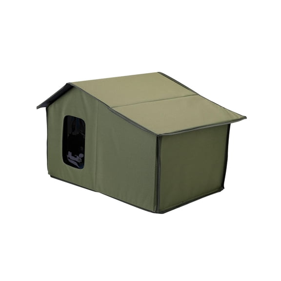 Bvdfgk Cat House for Outdoor Cats Breathable Weatherproof Four Seasons Durable Sleeping Green