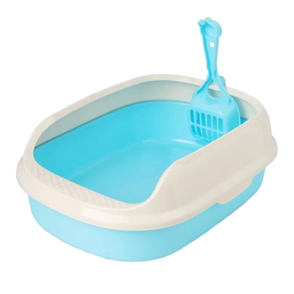 Bvdfgk Cat Litter Box Durable Cat Litter Container Cat Toilet Easily Clean Practical Ca Blue