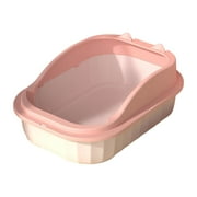 Bvdfgk Cat Litter Box Open Top Pet Litter Tray Cat Litter Container Semi Enclosed Potty pink L