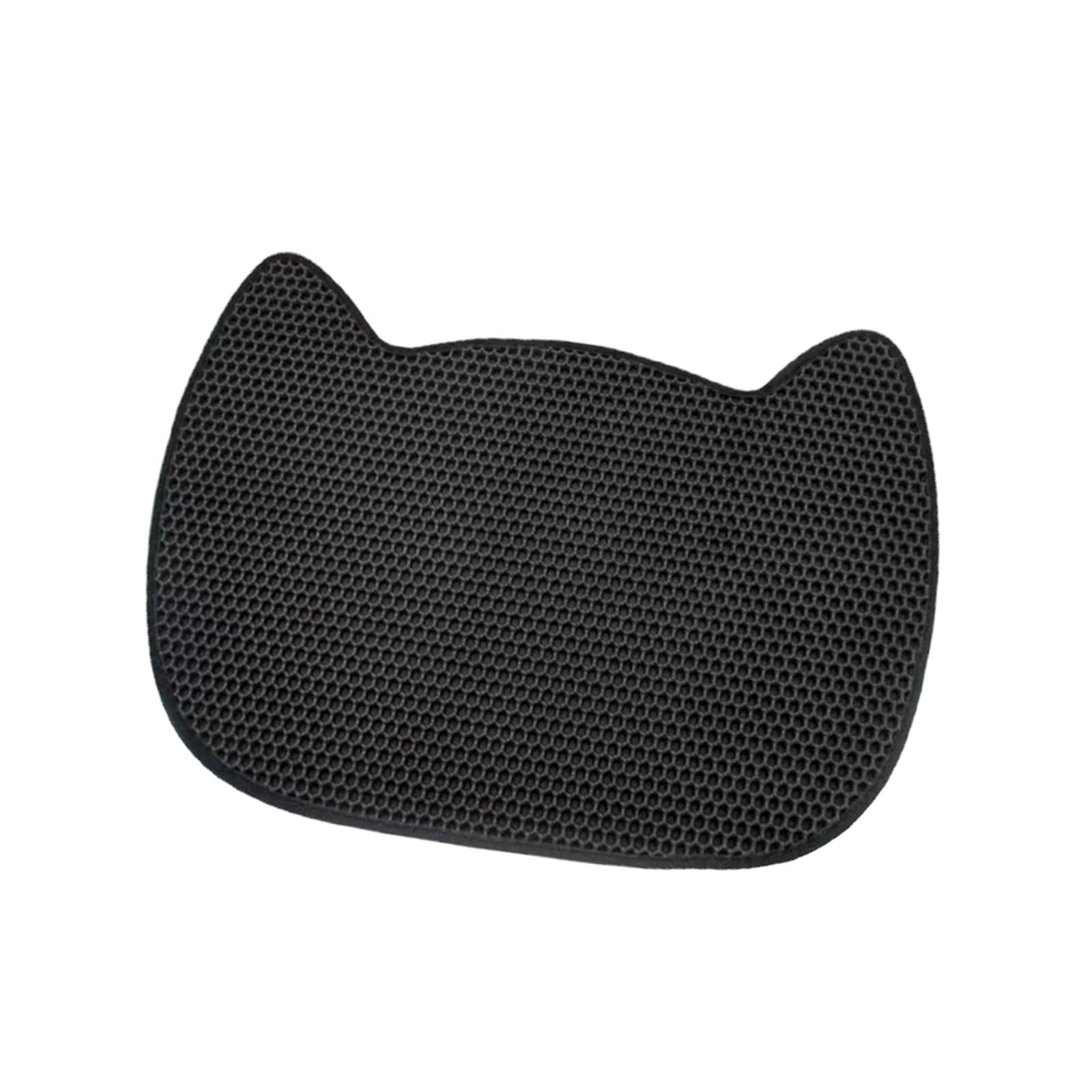 Bvdfgk Cat Litter Mat Double Layer Cat Litter Mat, Scratch Resistant, Large Scatter Cat Black