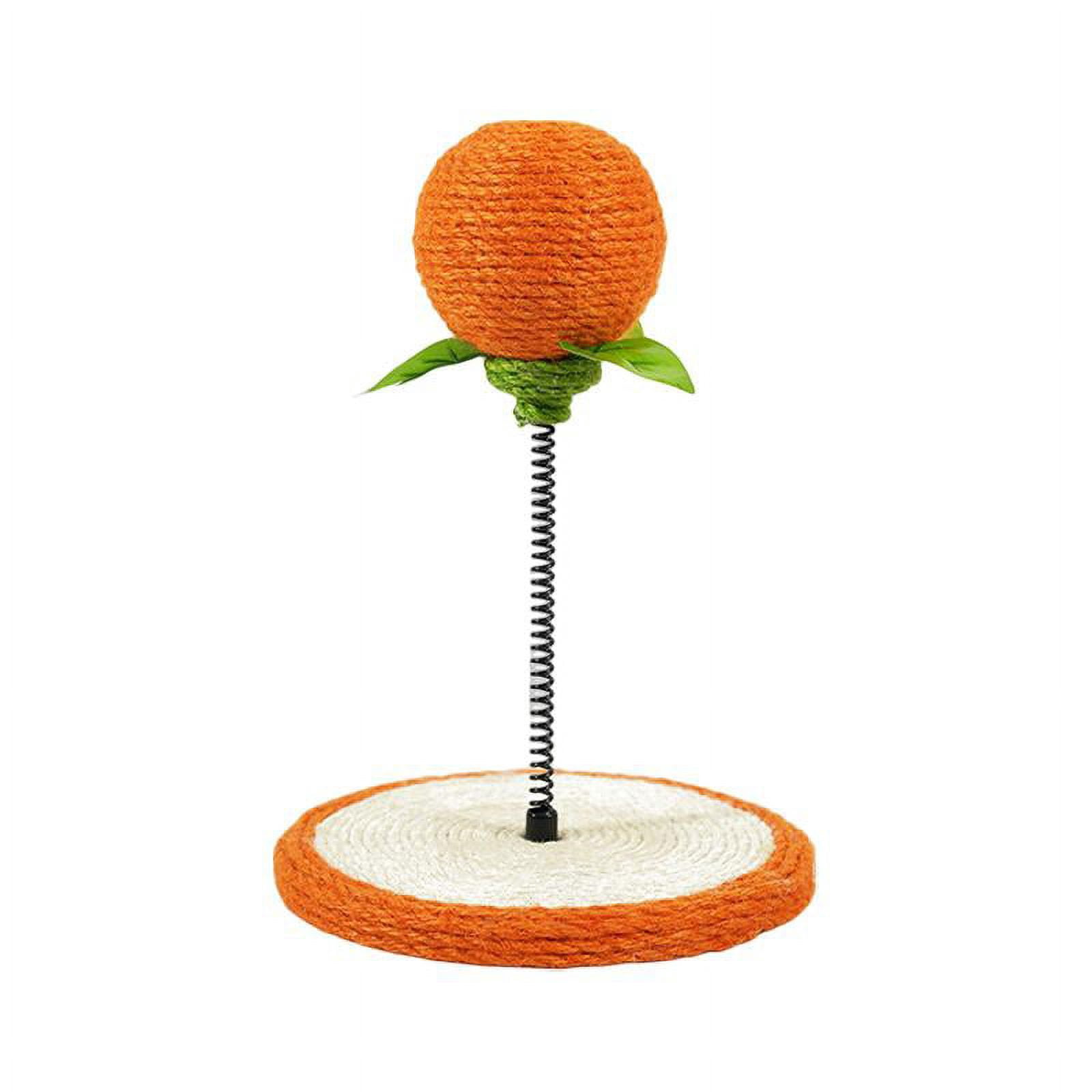Bvdfgk Cat Scratcher Toy with Ball Cat Scratch Pad Cat Spring Toy with Bell for Chasing Orange