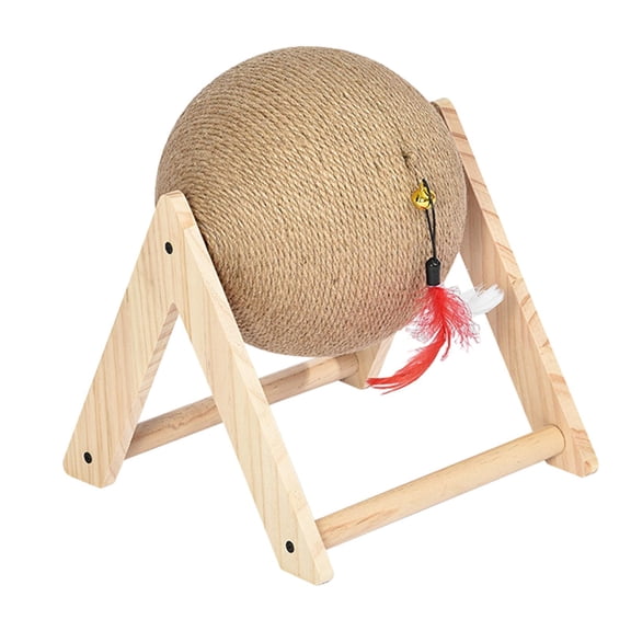 Bvdfgk Cat Scratching Ball Toy Wooden Stand Interactive V-Shape Cat Scratcher Keep Cats