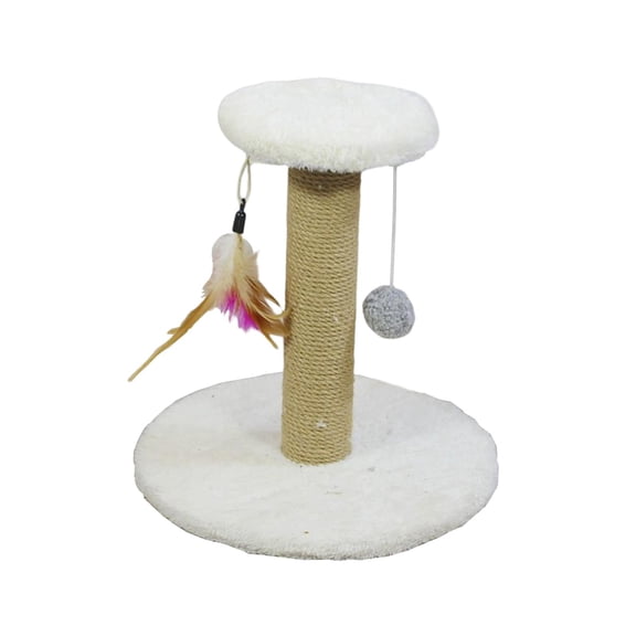 Bvdfgk Cat Scratching Post Cat Scratcher Scratch Post Interactive Toy Cat Gift Climbing Round White