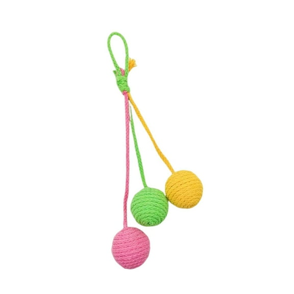 Bvdfgk Cat Sisal Ball Scratcher Ideal Gift Handmade Interactive Cat Toy for Kittens Pink Yellow Green