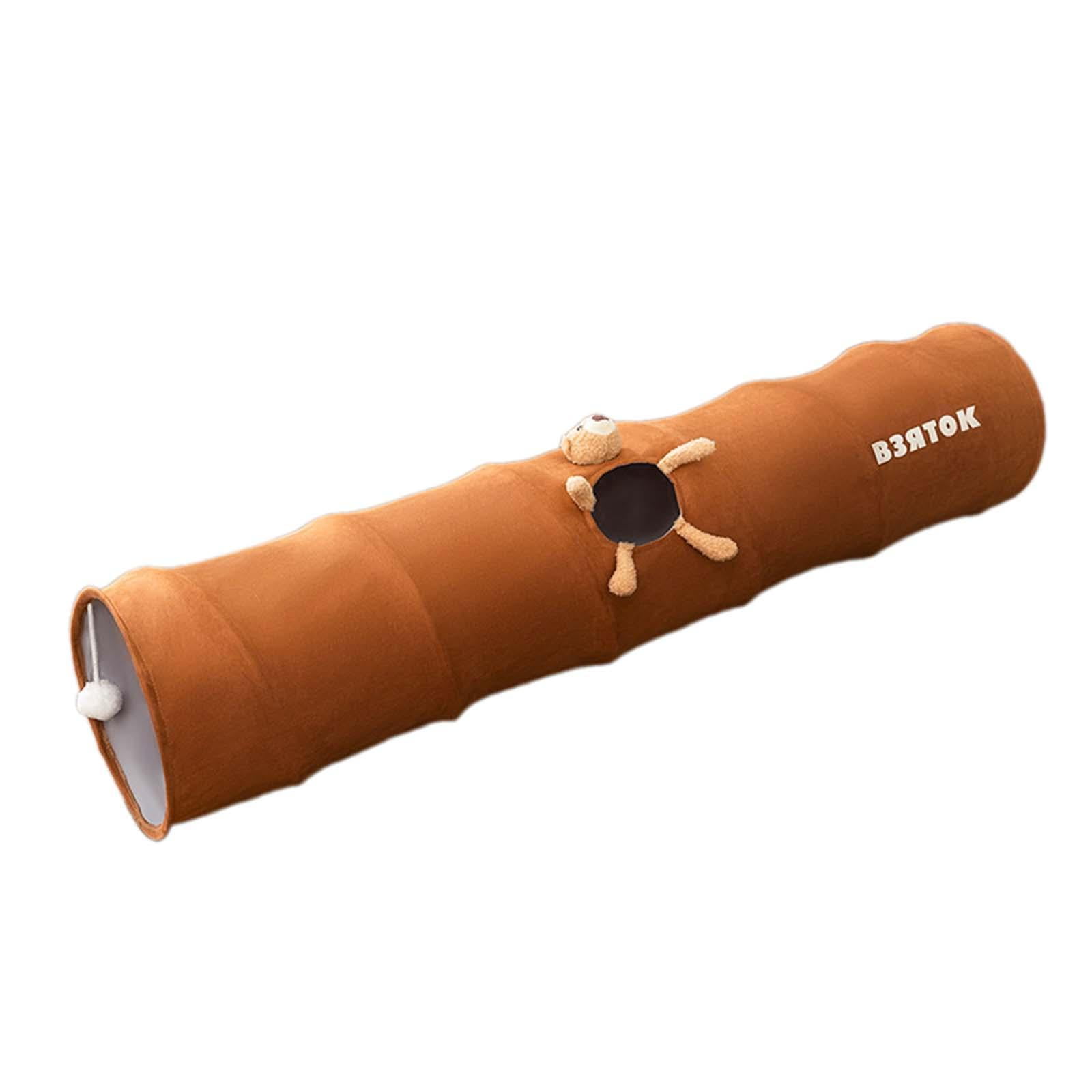Bvdfgk Cat Tunnel Interactive Toy Length 47.24" Lightweight Cat Tunnel Tube Pet Toy for Brown