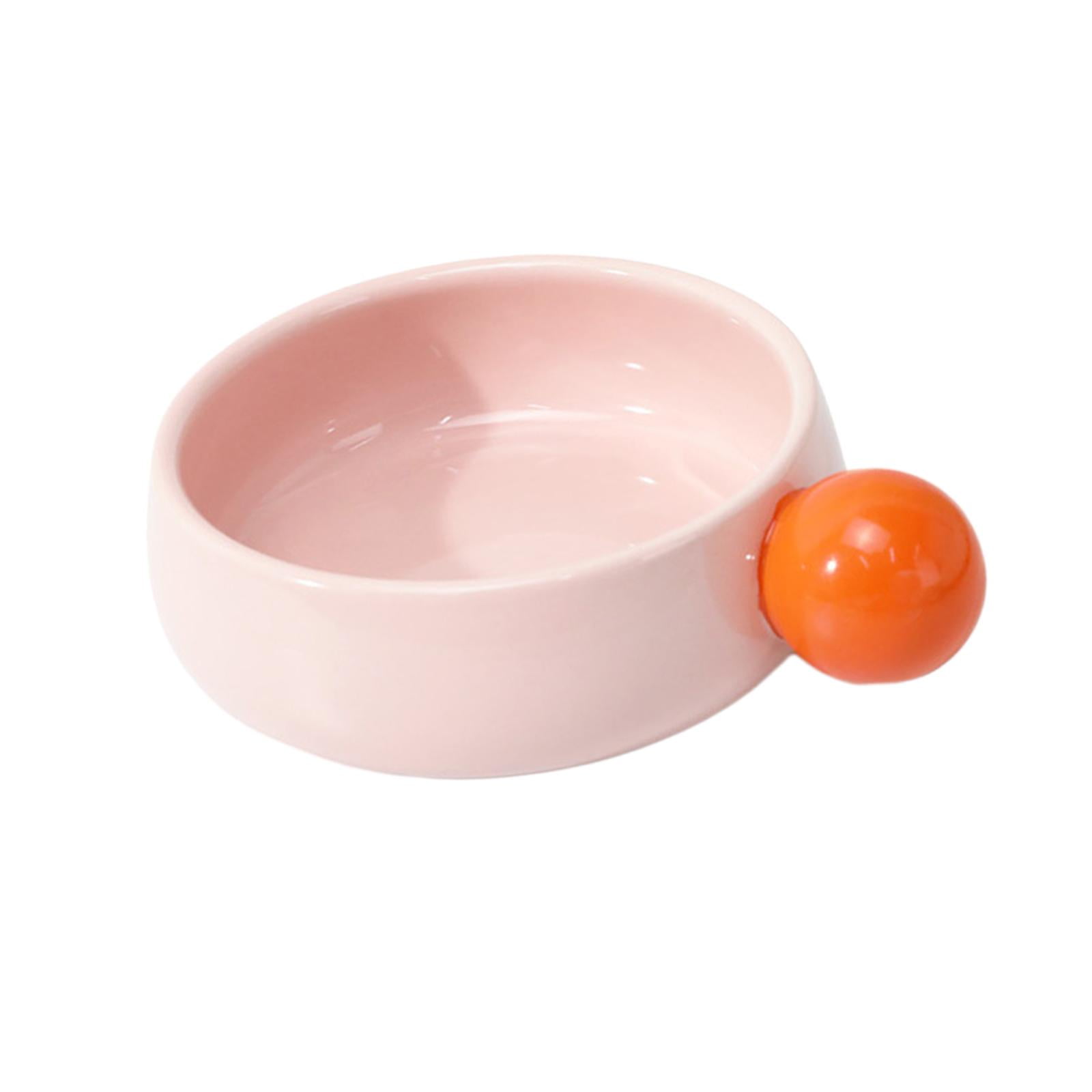 Bvdfgk Ceramic Cat Bowl Portable No Black Chin Non Slip Pet Puppy Kitten Bowl for Faced Pink