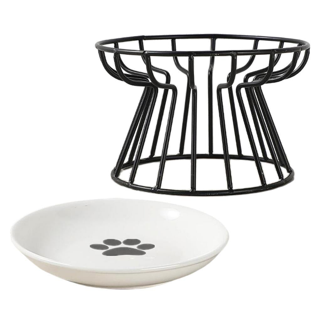 Bvdfgk Ceramic Pet Bowl Food Water & Treats for Cats & Dogs Non-slip Cat Bowls Pet Food Water Bowl Pet Supplies Black
