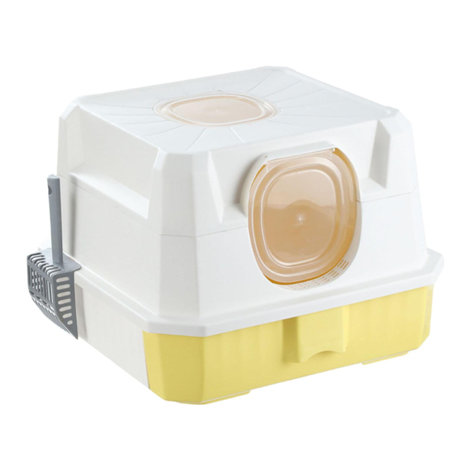Bvdfgk Closed cat , removable cat toilet, prevent litter leakage, with , yellow