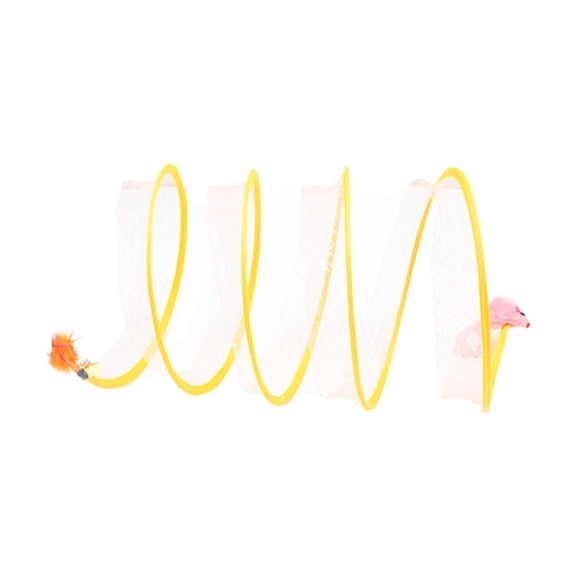 Bvdfgk Collapsible Cat Toy Foldable Cat Toy Interactive Cat Toy Round Tube Feather Toys Mouse