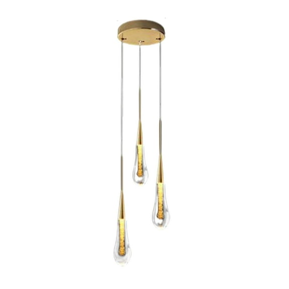 Bvdfgk Crystal Pendant Adjustable Hanging Lamp Lighting for Restaurant Hotel Entryway 3 Head