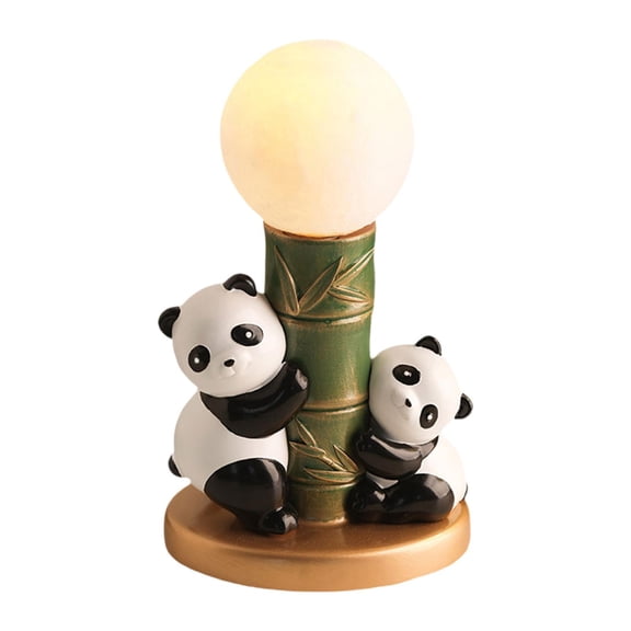 Bvdfgk Cute Panda Night Light Animal Night Lamp Art Crafts Convenient USB Charging Home Black Panda