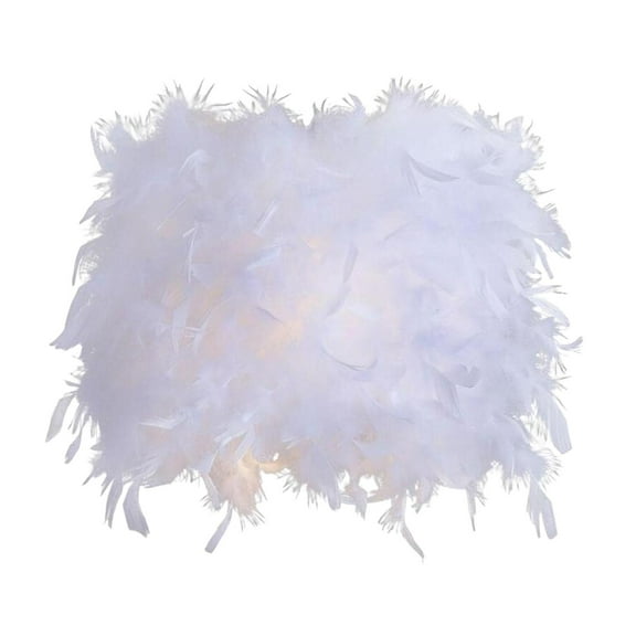 Bvdfgk Feather Lamp Shade Minimalist Desk Lamp Cover Accessory for Table Lamp and Floor Length 25cm