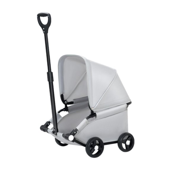Bvdfgk Foldable Dog Travel Carrier Cat with 4 Wheels Gray