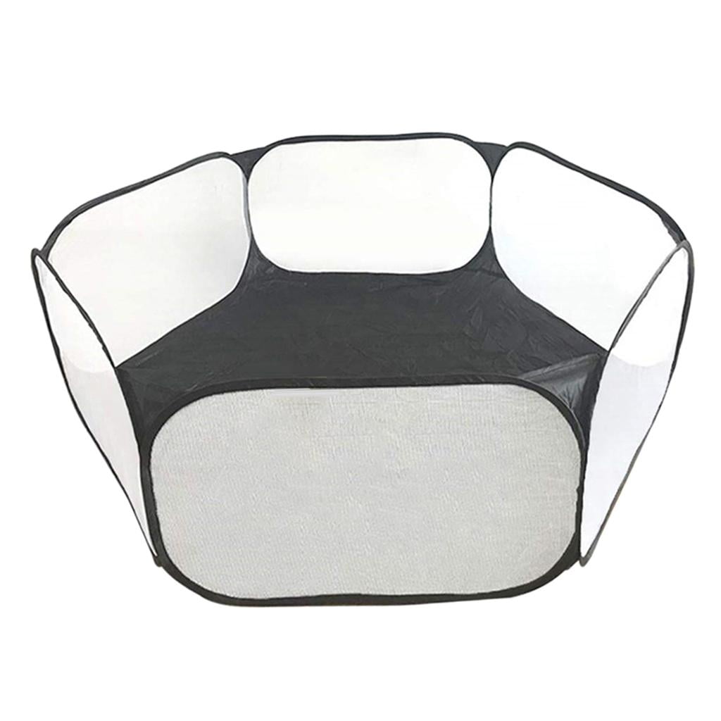 Bvdfgk Foldable Play Pen Cage Hamster Guinea Pig Gerbil Indoor/Outdoor Black