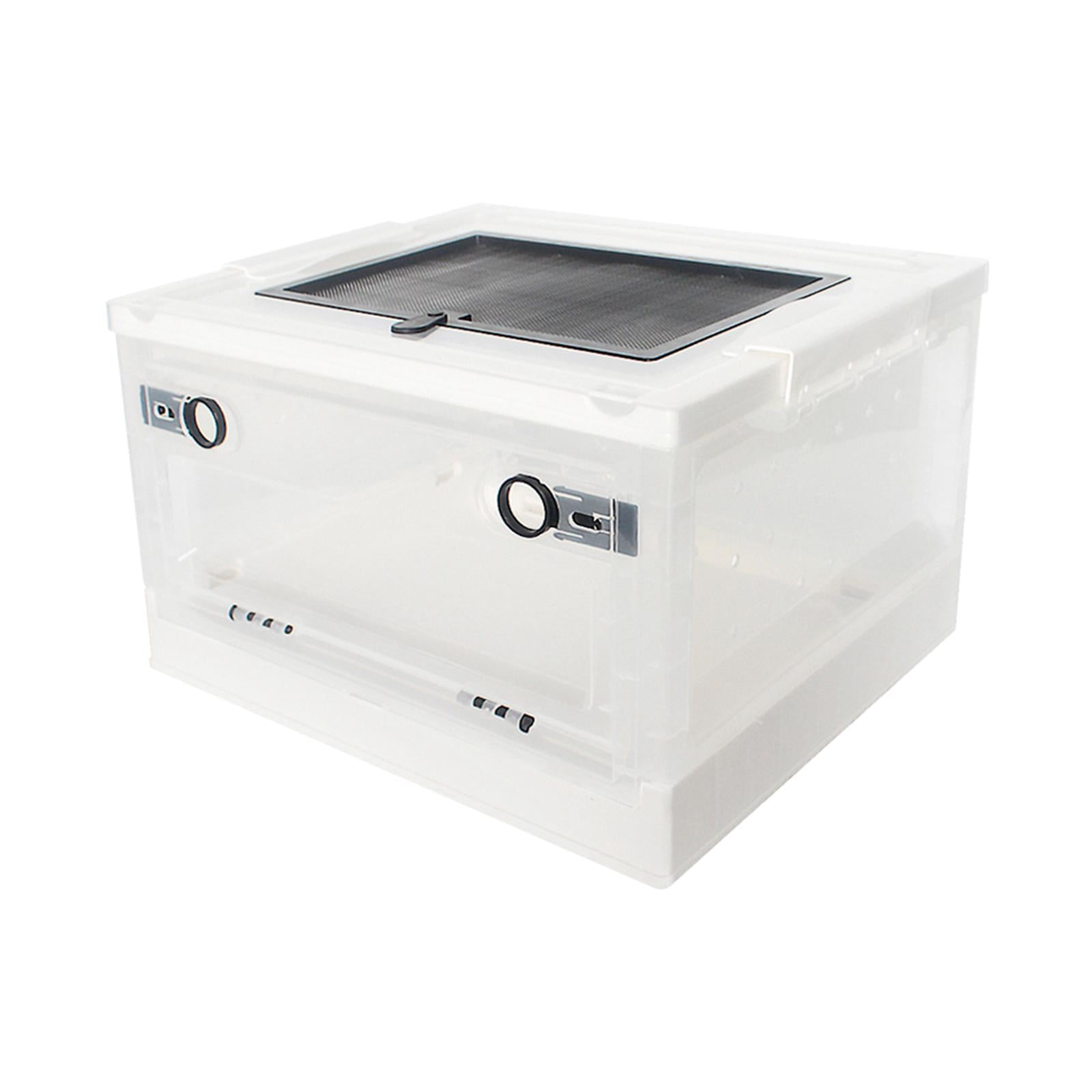 Bvdfgk Folding Reptile Feeding Box Hamster Breeding Box Hedgehog Cage Habitat Transport White