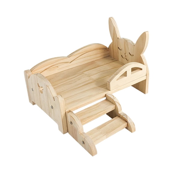 Bvdfgk Guinea Pig Bed Hamster Wooden Bed Stable Durable Nest Pet House Playing Sleeping Large Rabbit