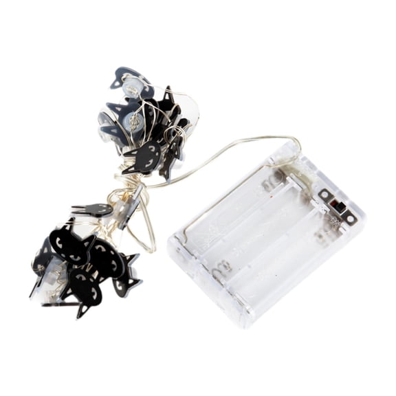 Bvdfgk Halloween LED Lights Cozy Glow Fairy String Lights Outdoor Decor Black Cat Theme 5M 50 Lights