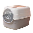 thumbnail image 1 of Bvdfgk Hooded Cat with Lid, Enclosed and Covered Cat Toilet with Front Door, Pet Litter Tray, Removable Reusable Kitten Potty Pet Supplies Gray, 1 of 9