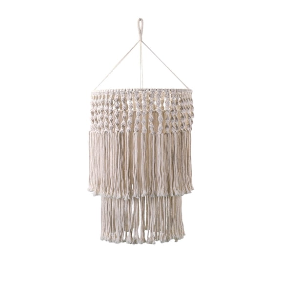 Bvdfgk Macrame Lamp Shade Handwoven Pendant Light Cover for Bedroom Nursery Living Room