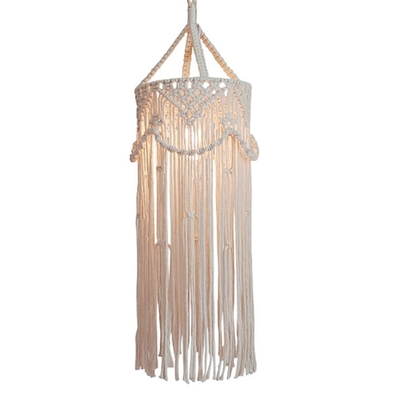 Bvdfgk Macrame Lamp Shade Hanging Light Cover Large Bohemian Modern Pendant Light Shade Style A