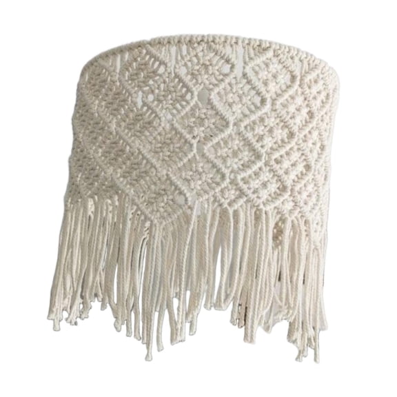 Bvdfgk Macrame Lampshade Bohemian Woven Boho Hanging Pendant Light Cover for Office Style B