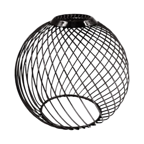 Bvdfgk Mesh Pendant Lamp Shade Pendant Light Cover Hollow Iron Wire Lampshade for Hotel ball black 180x170cm