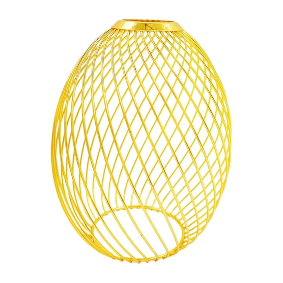 Bvdfgk Mesh Pendant Lamp Shade Pendant Light Cover Hollow Iron Wire Lampshade for Hotel oval gold 150x190cm