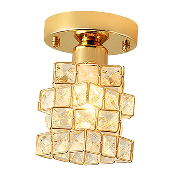Bvdfgk Modern Crystal Ceiling E26 Base Mini Chandelier Ceiling Lamp for Bedroom Room Style A