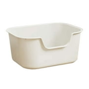 Bvdfgk Open Top Cat Litter Tray Cat Sand Box Kitten Toilet Sand Box Container Open Top Beige