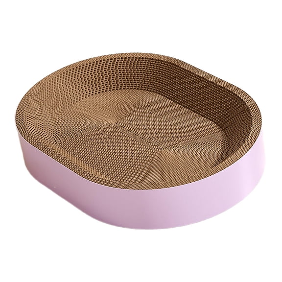 Bvdfgk Oval Cardboard Cat Scratcher Bed Corrugated Scratching Board Lounge Sleeping for L Violet