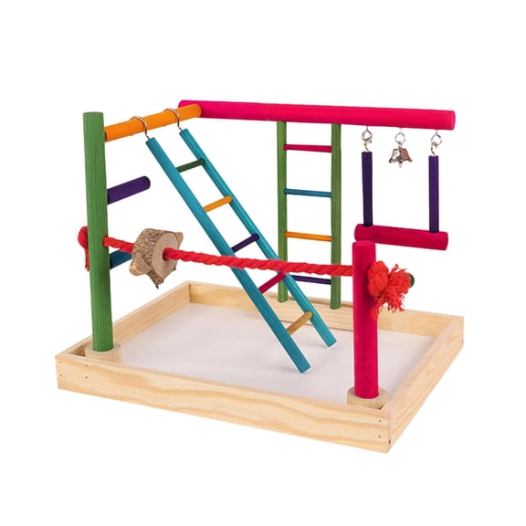 Bvdfgk Parrot Bird Playground Chewing Toys Playpen Ladder Exercise Toy Parrot Playstand