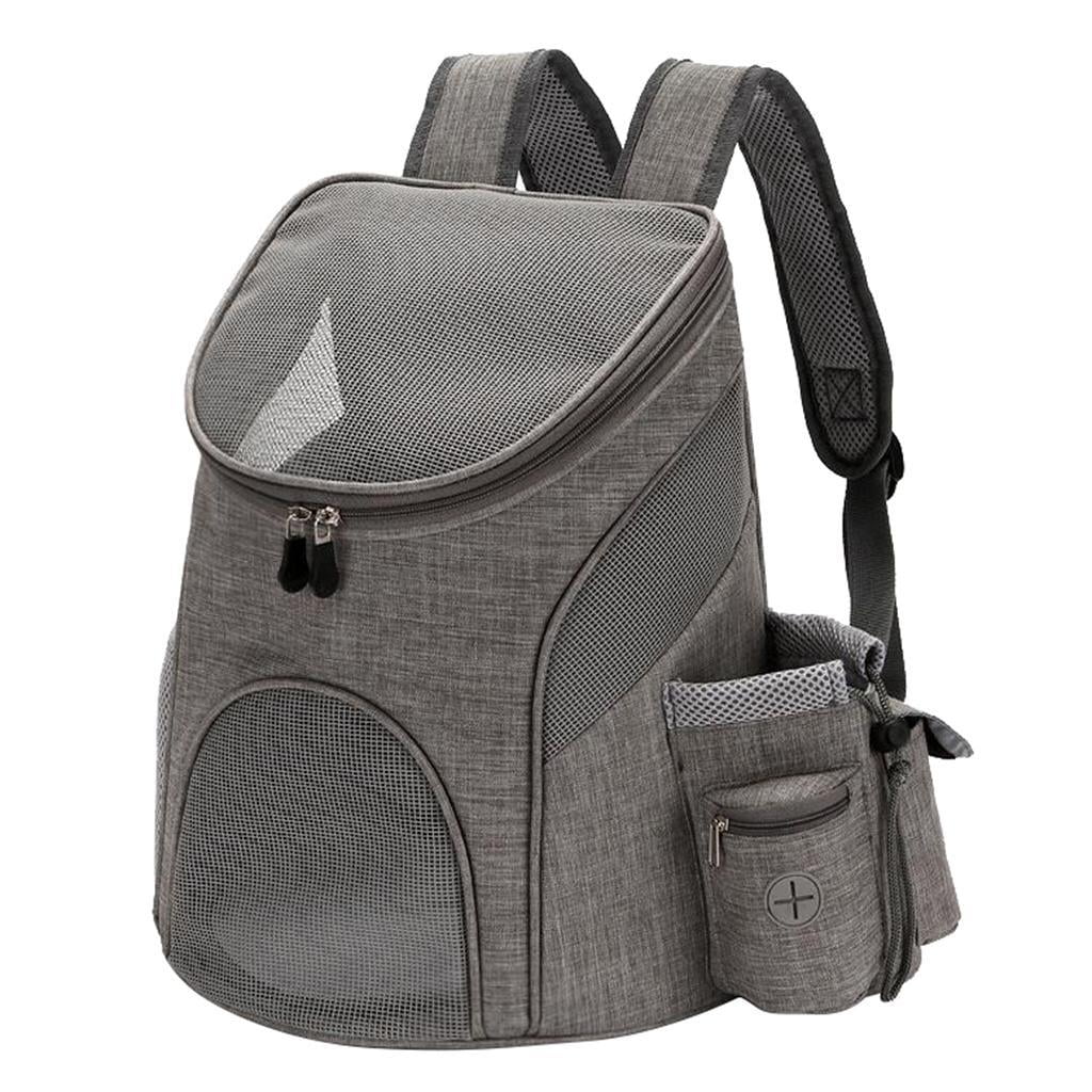 Bvdfgk Pet Cat Dog Backpack Carrier for Small Animal, Breathable, Designed for Travel, Hiking, Walking & Outdoor Gray L