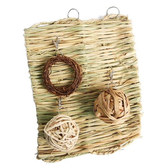 Bvdfgk Rabbit Toys Woven Grass Ball Bunny Bed Small Animal Chew Toy Straw Woven Bed for 4PCS Style E