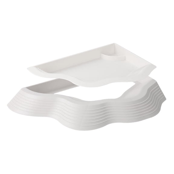 Bvdfgk Reptile Water Bowl Food Feeding Bowl with Ramps Decorative Tank Accessory Tortoise Food Dish Bathing Pool for Tortoise Turtle White