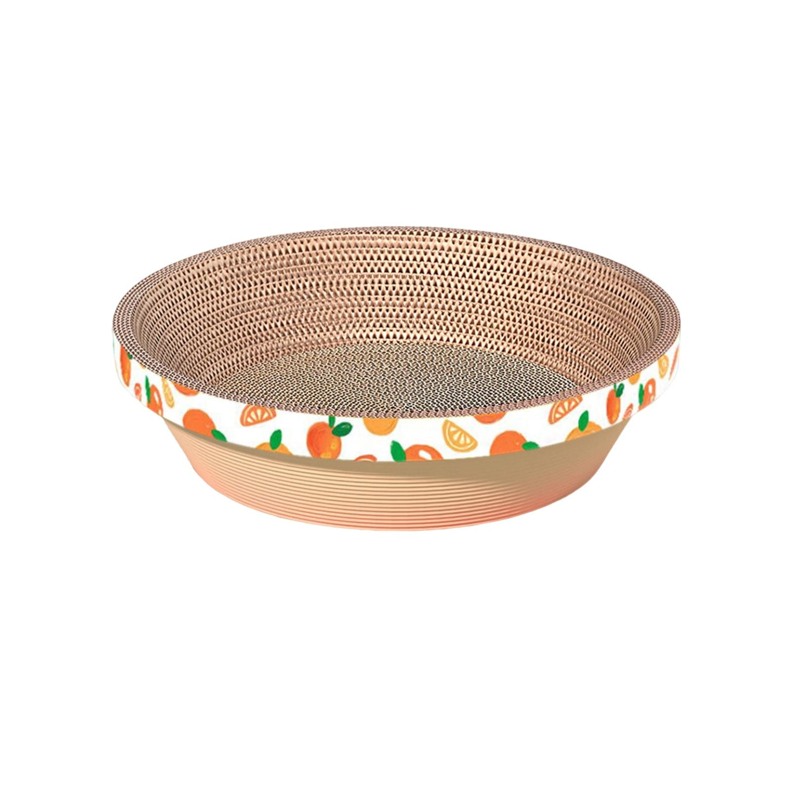 Bvdfgk Scratch Pads Bowl Pet Cushion Mat Lounge Bed Cats Scratcher Cardboard Scratching Orange 50x50x11cm