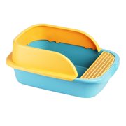 Bvdfgk Semi Enclosed Cat Litter Box, Detachable Design High Sided Rim Portable Pan Tray Green