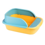 Bvdfgk Semi Enclosed Cat Litter Box, Detachable Design High Sided Rim Portable Pan Tray Yellow