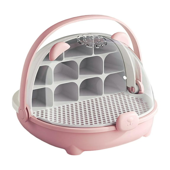 Bvdfgk Silkworm Breeding Box Habitat Cage Carry Handle Silkworm Transport Container pink