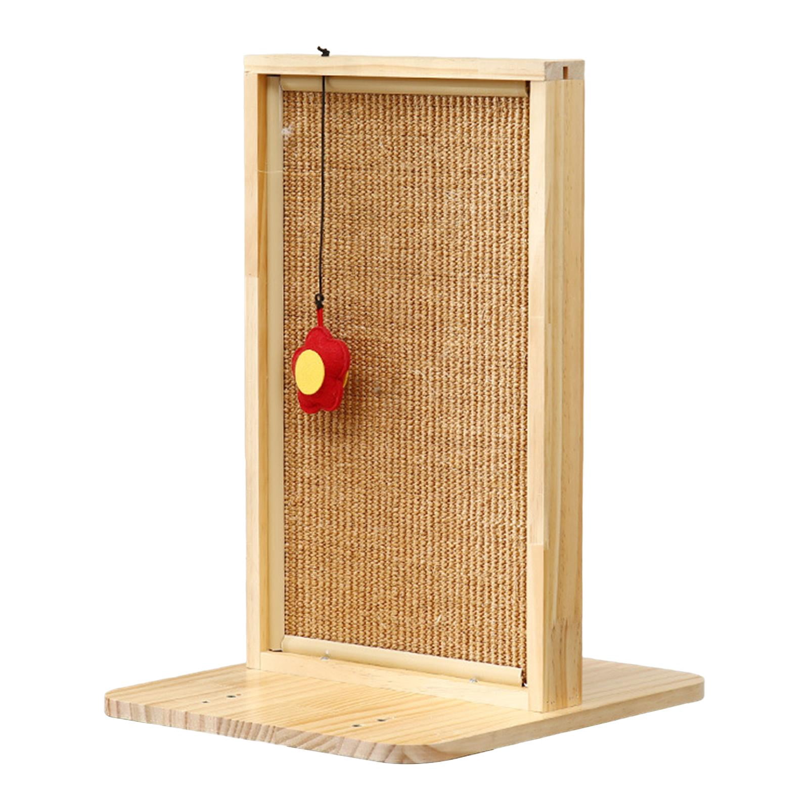 Bvdfgk Sisal Cat Scratching Post Board Wood Frame and Base Wear Resistant Durable Brown